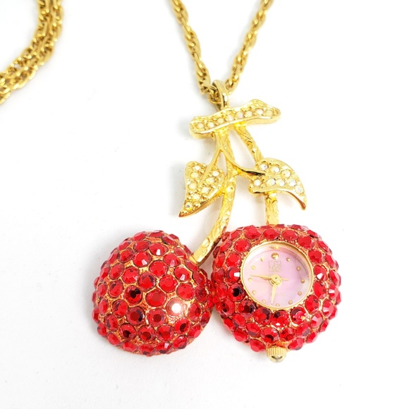 Vintage Jewelry - Vtg Suzanne Bjontegar Rhinestone Watch necklace